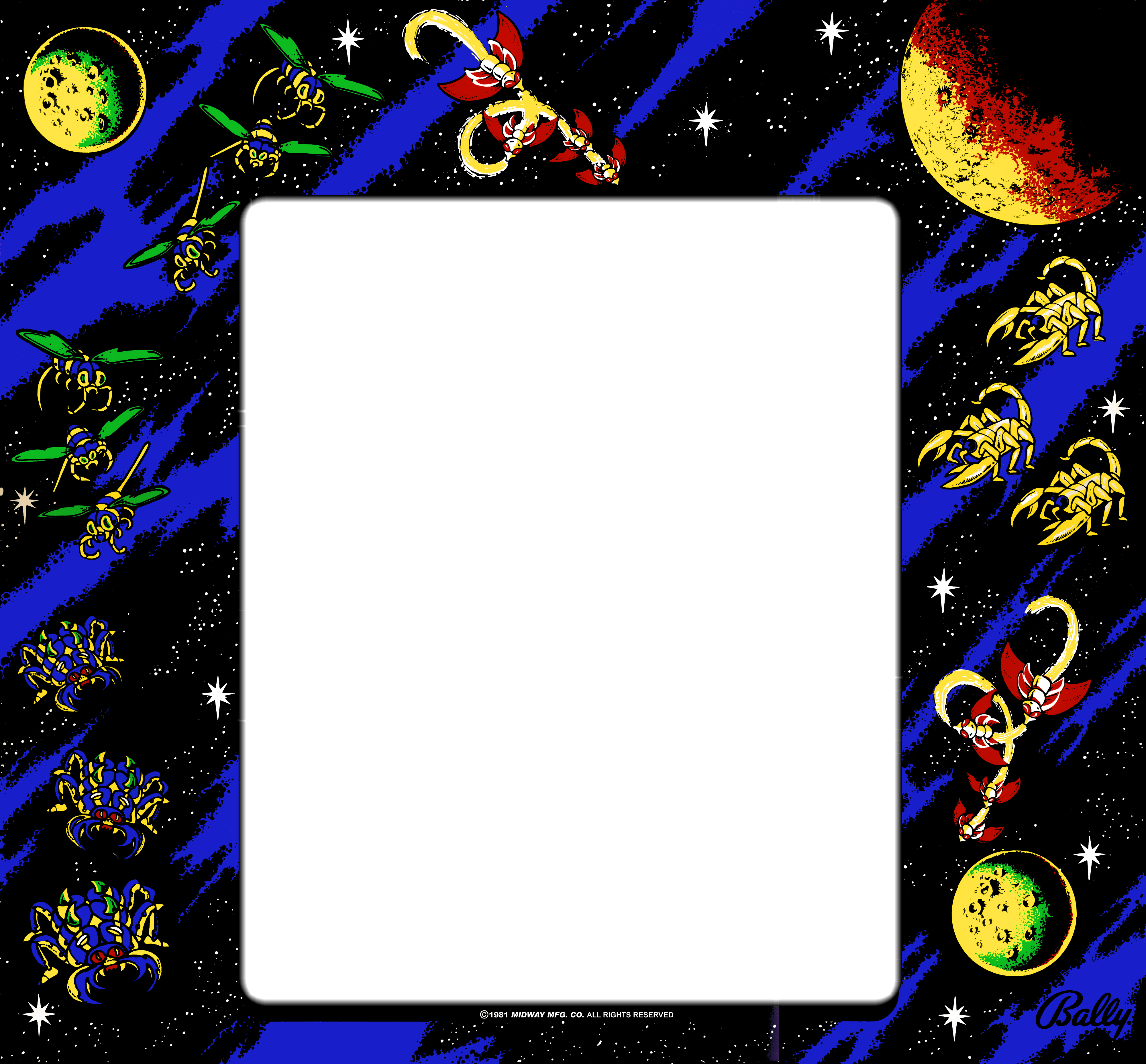 Galaga arcade cabinet bezel
